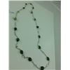 Image 2 : 14KT WHITE GOLD NATURAL EMERALD AND WHITE SAPPHIRE CHANEL INSPIRED STATION STYLE NECKLACE WITH 16
