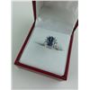 Image 2 : LADIES 14KT WHITE GOLD NATURAL TANZANITE AND DIAMOND SET DRESS RING WITH 13 DIAMONDS, APPROX