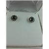 Image 2 : PAIR OF 18KT YELLOW GOLD BLACK DIAMOND SOLITAIRE DESIGN EARSTUDS WITH 2 BLACK DIAMONDS, APPROX