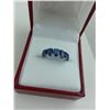 Image 2 : LADIES 10KT WHITE GOLD NATURAL BLUE SAPPHIRE DRESS RING WITH 5 SAPPHIRES, APPROX 2.40CARAT