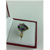 Image 3 : LADIES 10KT YELLOW GOLD AND RHODIUM FINISH MYSTIC TOPAZ AND DIAMOND SET DRESS RING WITH ONE MYSTIC