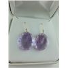 Image 2 : PAIR OF 14KT YELLOW GOLD DANGLING ROSE D FRANCE AMETHYST EARRINGS SET WITH 2 ROSE DE FRANCE