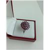 Image 3 : LADIES STERLING SILVER NATURAL RUBY (PURPLE SAPPHIRE) DRESS RING WITH 24 RUBIES (PURPLE SAPPHIRES),