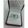 Image 2 : LADIES STERLING SILVER AND 10KT ROSE GOLD DIAMOND SET DRESS RING WITH 56 DIAMONDS, APPROX 0.18CARAT