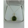 Image 2 : 14KT YELLOW GOLD NATURAL PERIDOT AND DIAMOND SET PENDANT WITH ONE PERIDOT, APPROX 14.75CARAT AND