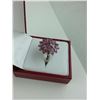 Image 3 : LADIES STERLING SILVER NATURAL RUBY (PURPLE SAPPHIRE) DRESS RING WITH 20 RUBIES, APPROX 5.00CARAT