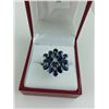 Image 2 : LADIES STERLING SILVER NATURAL BLUE SAPPHIRE DRESS RING SET WITH 18 BLUE SAPPHIRES, APPROX