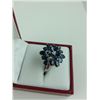 Image 3 : LADIES STERLING SILVER NATURAL BLUE SAPPHIRE DRESS RING SET WITH 18 BLUE SAPPHIRES, APPROX