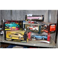 SHELF LOT OF ASSORTED DIECAST METAL COLLECTORS CARS