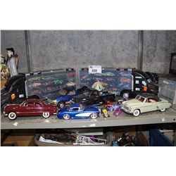 SHELF LOT OF ASSORTED DIECAST METAL COLLECTORS CARS