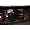 Image 2 : SHELF LOT OF MISC ITEMS; RADIO CONTROLLED TRUCK, MOTORCYCLE HELMET, DVDS ETC