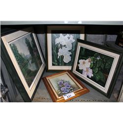 GROUP OF 4 FRAMED ORIGINAL OIL ON CANVAS PAINTINGS BY V HANSEN