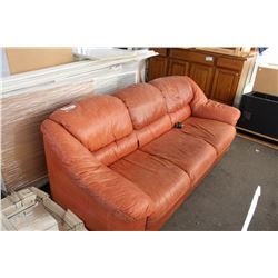 ORANGE COLORED LEATHER SOFA