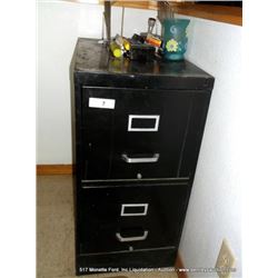 2-DRAWER FILE CABINET W/ OFFICE SUPPLIES