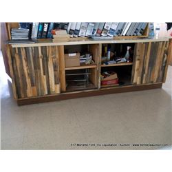 WOOD CABINET W/ CONTENTS