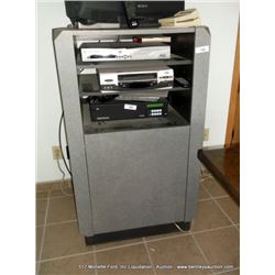 MEDIA CABINET W/ CONTENTS