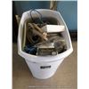 Image 1 : WASTE BASKET W/ ASSORTED CORDS