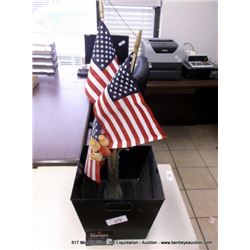 METAL CONTAINER W/ VASE