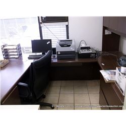 U-SHAPED OFFICE DESK W/ SHELF