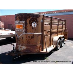 LAWRENCE MACHINE AND TRAILER CO CHAMPION TRAILER LIVESTOCK TRAILER, 8'X17' DUAL AXLE