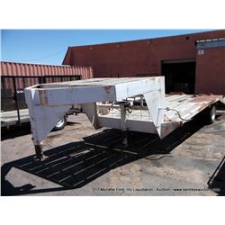 PAULS CUSTOM TRAILERS GOOSENECK, SINGLE AXLE FLATBED TRAILER W/ RAMPS, 8'X25', AIN# NM099646 CONTROL