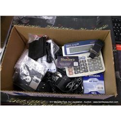 BOX: CALCULATOR, MICE, POWER CUPPLIES