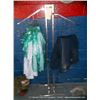 Image 1 : LOT: METAL RACK W/ UNIFORMS, HANGERS