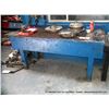 Image 1 : WORKBENCH W/ CONTENTS: SAW, ELECTRONIC CLEANER, BROOM, PETRO JELLY