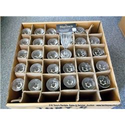 BOX: LIBBEY SOLITAIRE CHAMPAGNE GLASSES 36X MONEY
