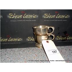 HERITAGE RODGERS BROS SILVER TEA CUPS 9446 2X MONEY