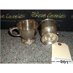HERITAGE RODGERS BROS SILVER TEA CUPS 9446 2X MONEY