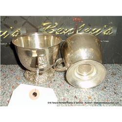 HERITAGE RODGERS BROS SILVER TEA CUPS 9446 2X MONEY