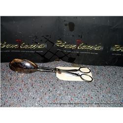 ITALY SILVER PLATED EP ZINC TONGS