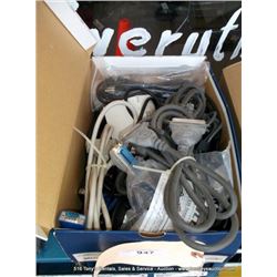 LOT: MISCELLANEOUS-BOX POWER CORDS, SPEED RITE COUNTER, FILE BOX, MISCELLANEOUS PHONES