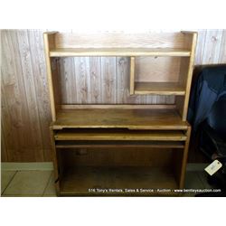 WOOD COMPUTER DESK W/ SHELF