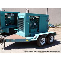1993 ONAN GENSET 60 60DGCB GENERATOR 8,263 HOURS, PORTABLE, CUMMINS 4BT3, 60KW, REMOVED FROM LOS ALA