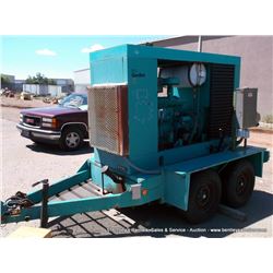 ONAN GENSET 50 50.0DVA-15R/30242B GENERATOR 5,033 HOURS, PORTABLE, KOMATSU 6 CYL., 50KW, REMOVED FRO