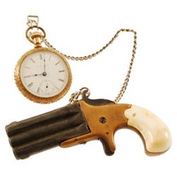 Frank Wesson Over & Under .32 With Pocket Watch