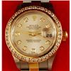 Image 3 : Ladies 2 Tone SS & 18k Gold Diamond Rolex