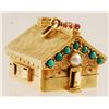 Image 2 : 14K Gold Pearl & Red Ruby Music Box Pendant