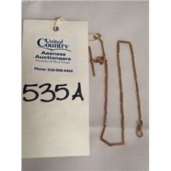 Elegant Bar Link Gold Watch Chain