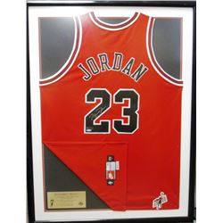 Michael Jordan Custom Framed Signed Limited Edition Authentic Nike "Mr. June" Bulls Jersey Inscribed