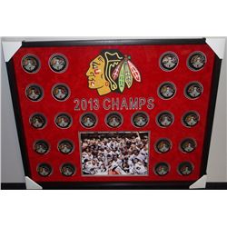 Blackhawks Shadowbox Signed Hockey Puck Display (Wholesale Sports COA, JSA COA, Schwartz COA, Framew