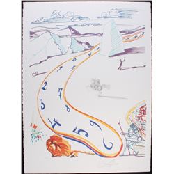 Salvador Dali Signed 30x22 "Melting Space-Time" Original 1975 Etching (PA LOA)