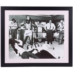 Muhammad Ali Signed 21x25 Custom Framed Photo Display with The Beatles (JSA LOA & SOP COA)