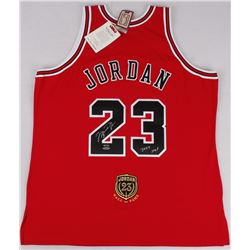 Michael Jordan Signed Limited Edition Authentic Mitchell & Ness "Hall of Fame" Bulls Jersey Inscribe