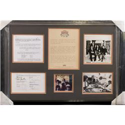 Traveling Wilburys Rare Framed Group Signed Document with Tom Petty, Bob Dylan, George Harrison, Jef