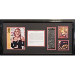 Madonna RARE Signed Evita Inducement Letter Custom Framed 18" x 35" Display (PSA LOA)