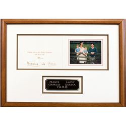 Princess Diana & Prince Charles Dual Signed Christmas Card Custom Framed 23" x 16.5" Piece (PSA LOA)