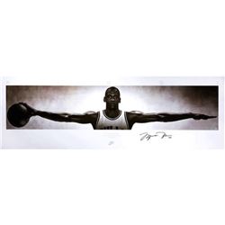 Michael Jordan Signed Bulls 72" x 23" Wings Poster (UDA COA)